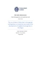 The use of data in Policy labs in the agendasetting phase: an empirical case study of the development of neighborhood agendas in the Hague