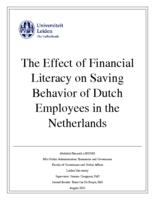 The Effect of Financial Literacy on the Saving Behavior of Dutch Employees in the Netherlands