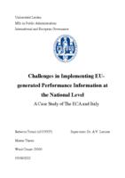 Challenges in Implementing EU- generated Performance Information at the National Level