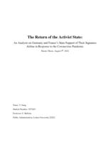 The Return of the Activist State: An Analysis on Germany and France’s State Support of Their Signature Airline in Response to the Coronavirus Pandemic