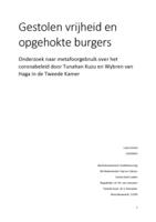 Gestolen vrijheid en opgehokte burgers