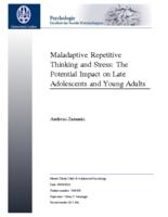 Maladaptive Repetitive Thinking and Stress: The Potential Impact on Late Adolescents and Young Adults