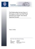 The Relationship between Sense of Belonging at school and Staff-Pupil Interaction for Pupils with Autism Spectrum Disorder