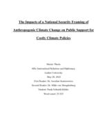 The Impacts of a National Security Framing of Anthropogenic Climate Change on Public Support for Costly Climate Policies