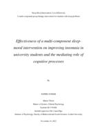 Effectiveness of a multi-component sleep- mood intervention on improving insomnia in university students and the mediating role of cognitive processes