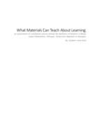 What Materials Can Teach About  Learning.