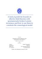 A look at positivity bounds on effective field theories with spontaneously broken Lorentz invariance and how to use them to constrain the cosmological model
