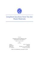Josephson Junctions from Van der Waals Materials