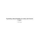 Negotiating cultural identities in Archaic and Classical Cyprus