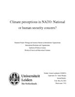 Climate perceptions in NATO: National  or human security concern?