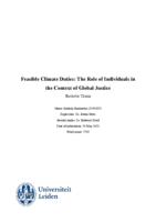 Feasible Climate Duties: The Role of Individuals in the Context  of Global Justice