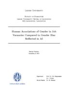 Human Associations of Gender in Job Vacancies Compared to Gender Bias Reflected in AI