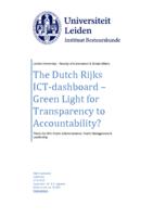 The Dutch Rijks ICT-dashboard - Green Light for Transparency to Accountability?