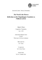 The Word Is the Flower: Reflections on the Mapudungun Translator as Political Activist