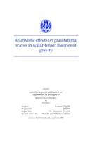 Relativistic effects on Gravitational Waves in Scalar-Tensor theories of Gravity