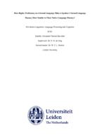 Does Higher Proficiency in a Second Language Make a Speaker’s Second Language Fluency More Similar to Their Native Language Fluency?