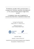 Prediction models with survival data: a comparison between machine learning and a Cox proportional hazard regression model