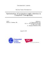 Optimisation of projection angle selection in Computed Tomography