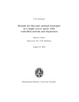 Bounds for discount optimal strategies in a single server queue with controled arrivals and departures