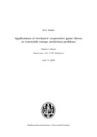 Applications of stochastic cooperative game theory to renewable energy prediction problems