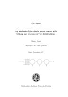 An analysis of the single server queue with Erlang and Coxian service distributions