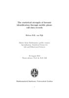 The statistical strength of forensic identification through mobile phone call data records