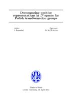 Decomposing positive representations in Lp-spaces for Polish transformation groups