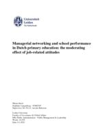 Managerial networking and school performance in Dutch primary education: the moderating effect of job-related attitudes