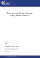 Transparency in Trilogues: Decision-making behind closed doors