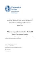 What can explain the termination of intra-EU bilateral investment treaties?