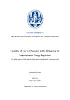 Expertise of Top Civil Servants in the EU Agency for Cooperation of Energy Regulators