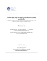 Investigating interpersonal synchrony methods: A simulation study to study and compare several methods in terms of their ability to capture synchrony between subjects