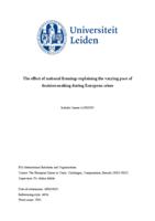 The effect of national framing: explaining the varying pace of decision-making during European crises