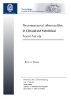 Neuroanatomical Abnormalities in Clinical and Subclinical Social Anxiety