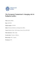 The European Commissions changing role in budgetary policy