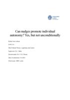 Can nudges promote individual autonomy? Yes, but not unconditionally