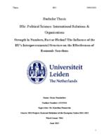 Strength in Numbers, Fact or Fiction? The Influence of the EU’s Intergovernmental Structure on the Effectiveness of Economic Sanctions