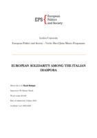 European Solidarity among the Italian Diaspora