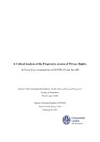 A Critical Analysis of the Progressive erosion of Privacy Rights: A Cross-Case examination of COVID-19 and the eID