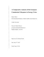 A Comparative Analysis of the European Commission's Response to Energy Crises