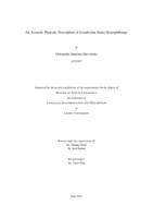 An Acoustic Phonetic Description of Ecuadorian Siona Monophthongs