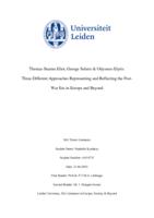 Thomas Stearns Eliot, George Seferis & Odysseus Elytis: Three Different Approaches Representing and Reflecting the Post- War Era in Europe and Beyond