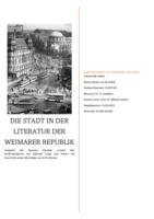 Die Stadt in der Literatur der Weimarer Republik