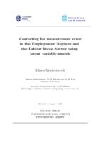 Correcting for measurement error in the Employment Register and the Labour Force Survey using latent variable models