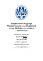 Religiewetenschappelijk Religieonderwijs: een Vergelijking tussen Nederlandse en Britse Lesmethoden