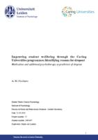 Improving student wellbeing through the Caring Universities programmes: Identifying reasons for dropout