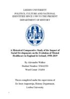 A Historical Comparative Study of the Impact of Social Developments on the Evolution of Mental Healthcare in England & Ireland, 1950-2019