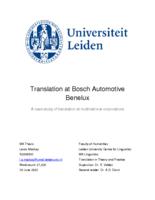 Translation at Bosch Automotive Benelux