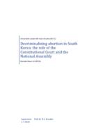 Decriminalizing abortion in South Korea: the role of the Constitutional Court and the National Assembly