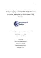 Sharing is Caring: Intercultural Health Systems and Women’s Participation in Global Health Policy
